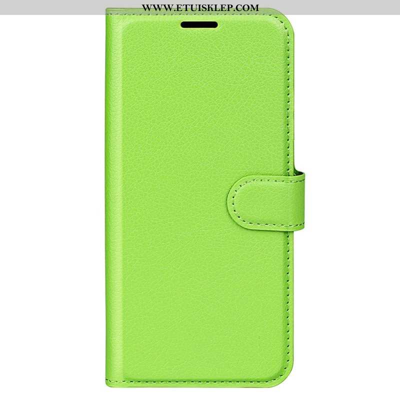 Etui Folio do Moto G73 5G Klasyczny Efekt Skóry Liczi